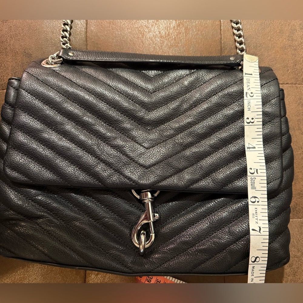 Rebecca Minkoff Eddie Crossbody Black Quilted Leather Bag - Picture 13 of 16
